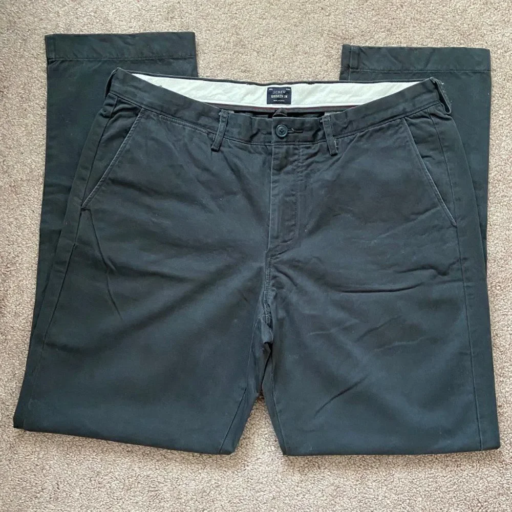 J. Crew Gray Straight-Fit Pant in Broken-in Chino